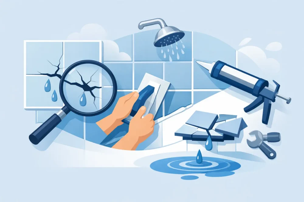 Shower Tile Repair for Cracks, Grout, and Leaks